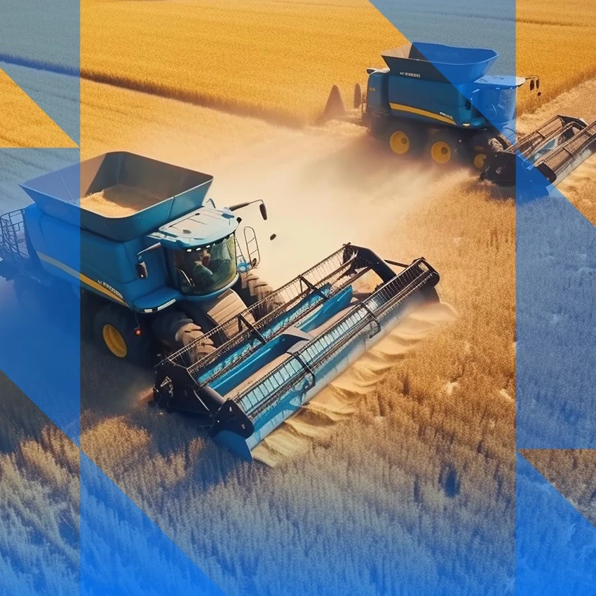 Cosecha de trigo protegida por un seguro agropecuario de Randisi Group
